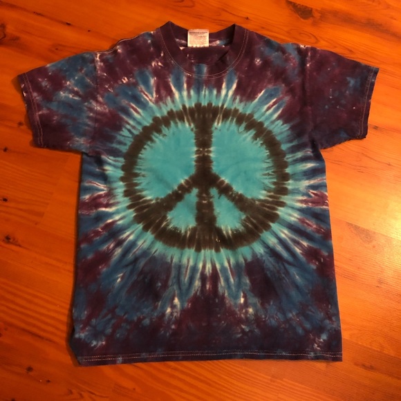 Vintage tye dye Peace sign tee shirt - Picture 1 of 8
